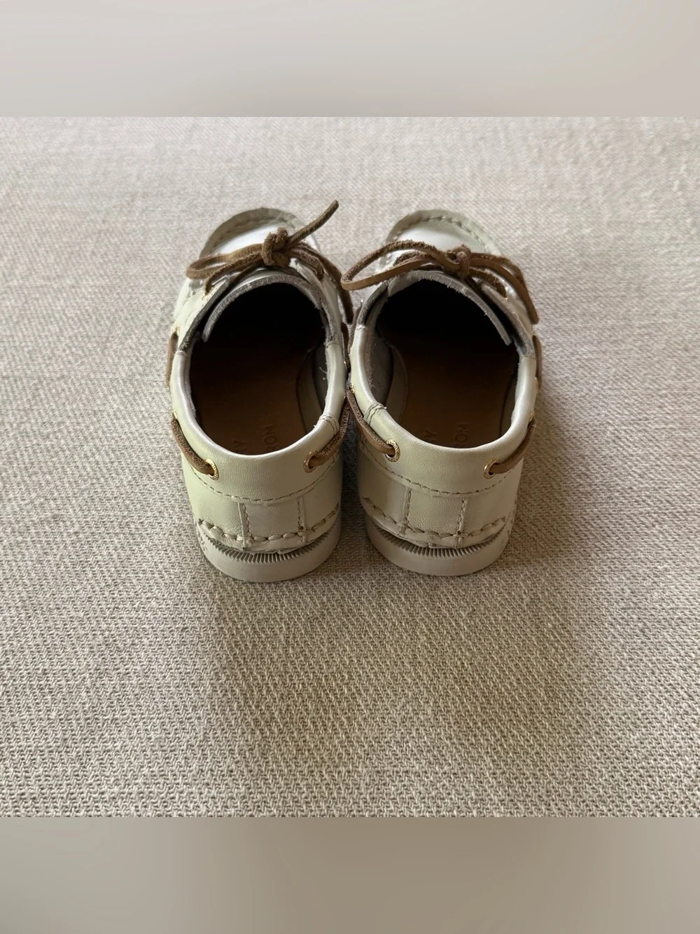Sperry x Nordstrom Collection Boys Classic Boat Shoes Stone Leather Size 12
